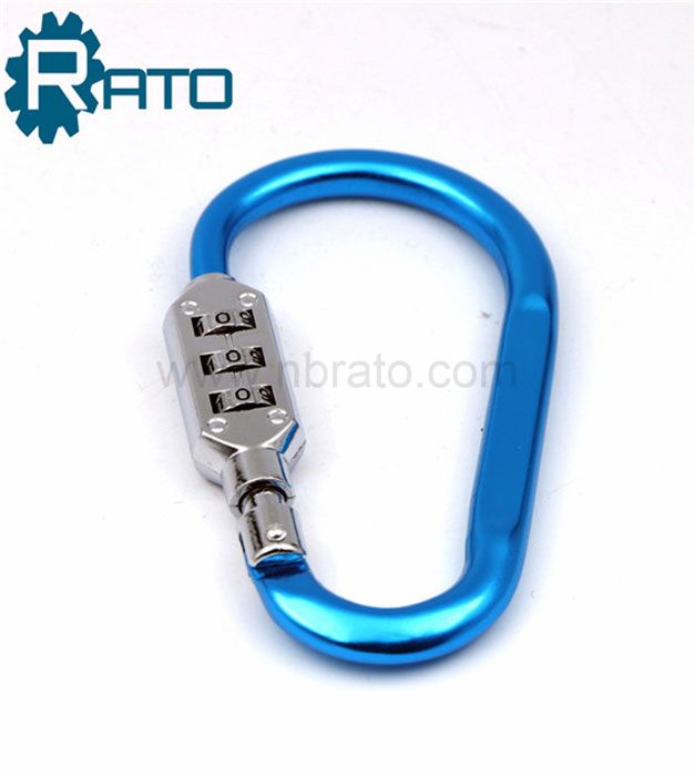 Carabiner 3 Digit Outdoor Climbing Portable Padlock D-lock buckle 