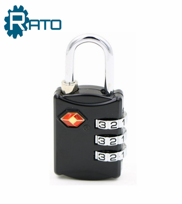 Black Security 3 Digit Combination TSA Luggage Lock