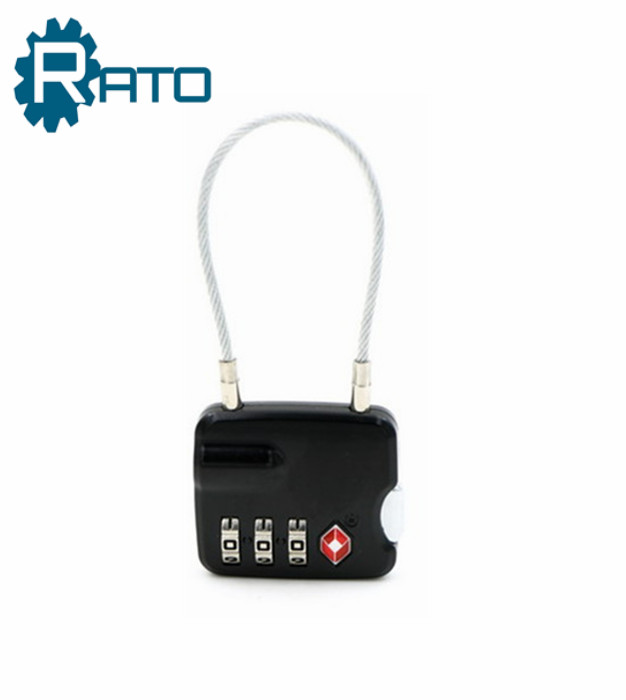 Push Button TSA Small 3 Digital Combination Cable Padlock