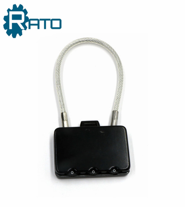 Small Zinc Alloy 3 Digit Combination Cable Padlock