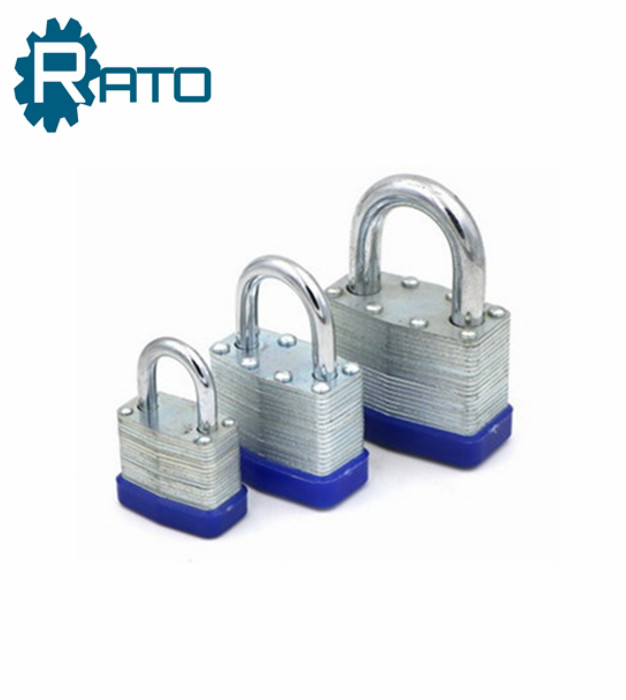 Iron Material Brass Cylinder 6mm Shackle Laminated Lock 