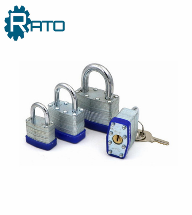 Iron Material Brass Cylinder 6mm Shackle Laminated Lock 