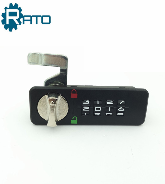 4 digit mechanical Black ABS Plastic combination lock for locker