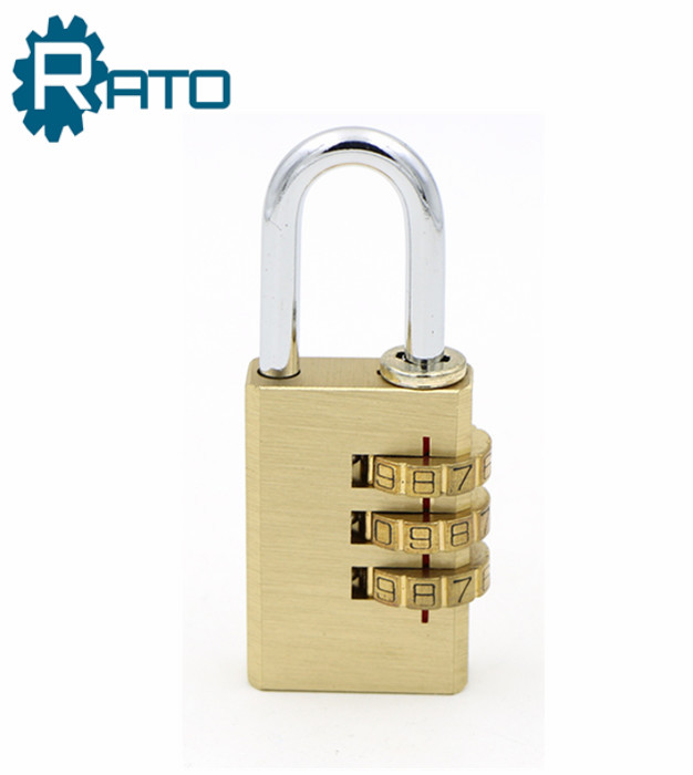 Small Brass 3 Digital Polishing Copper Padlock 