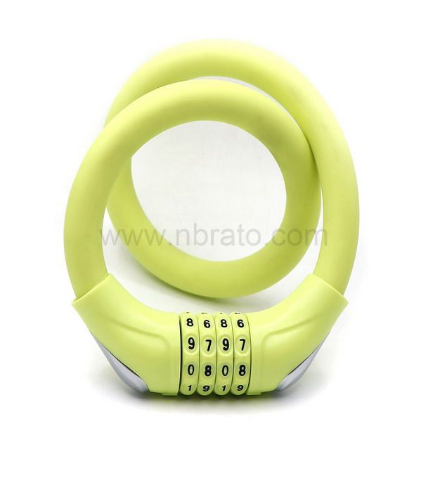 17mm Diameter Basic Self Coiling 4 Digit Resettable Combination Cable Security Bike Lock