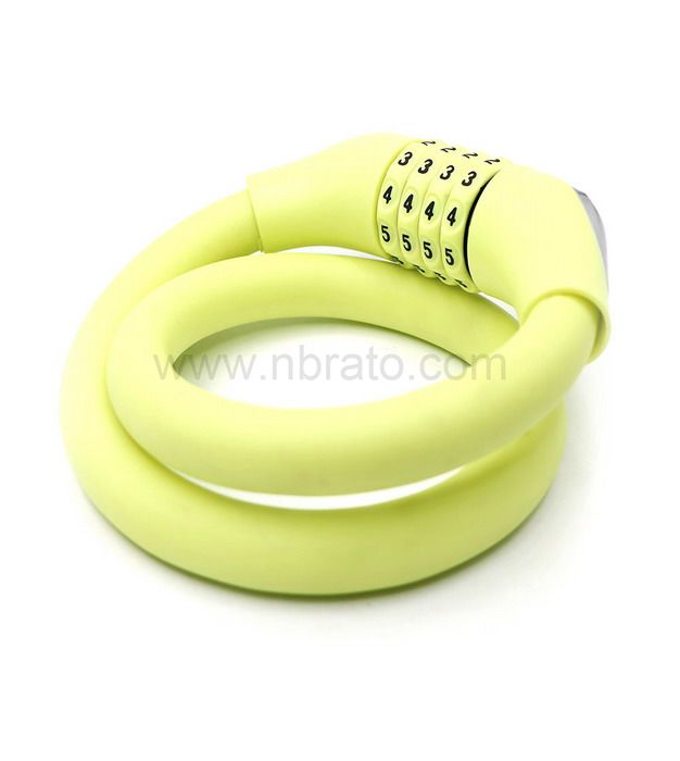 17mm Diameter Basic Self Coiling 4 Digit Resettable Combination Cable Security Bike Lock