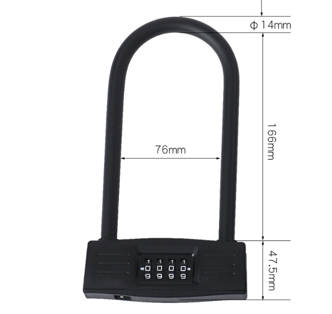 Anti-theft key safe Waterproof U Shaped password Bike Lock OEM Combination Bicycle Lock