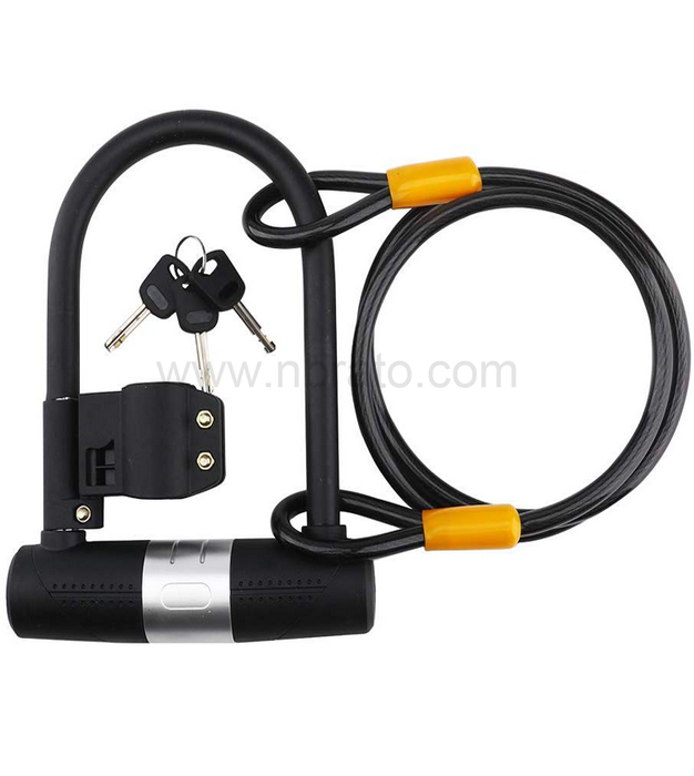 16mm steel shackle Heavy Duty Security U type bicycle Lock with cable 