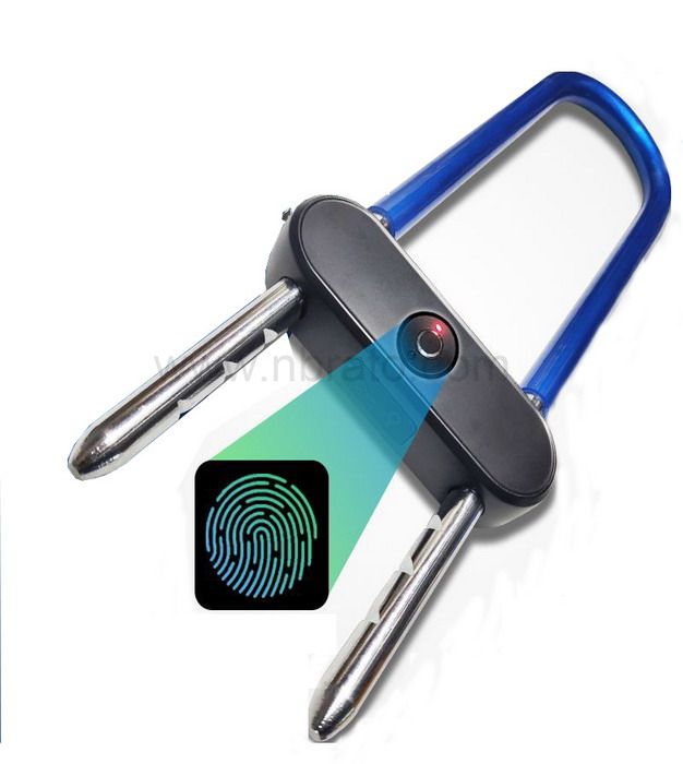 new product smart u-lock for motorbike or bicycle Fingerprint U-lock Key fingerprint double unlock U-lock