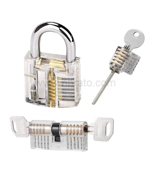 Home Repair Tool Set 3 PCS Locksmith Professional Practice Transparent Lock Repair Set