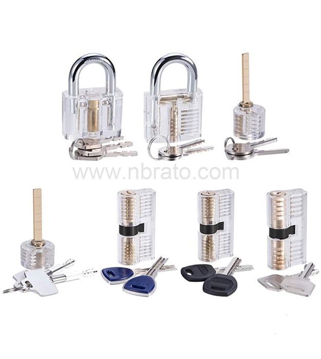 Wholesale 7 Pieces removing hooks locksmith training tool lock pick skill practice Transparent lock