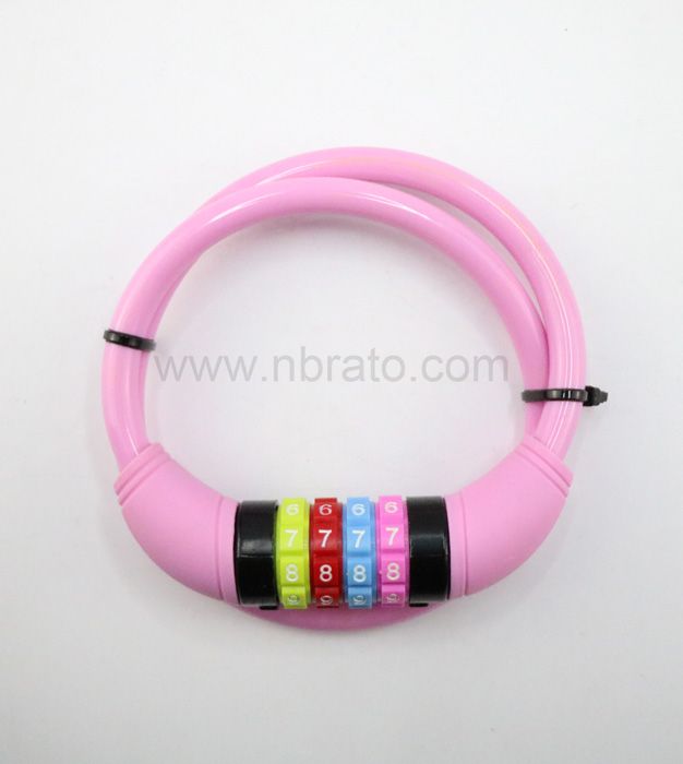Color 4-digit password extensible combination anti-theft and wear-resistant steel cable lock