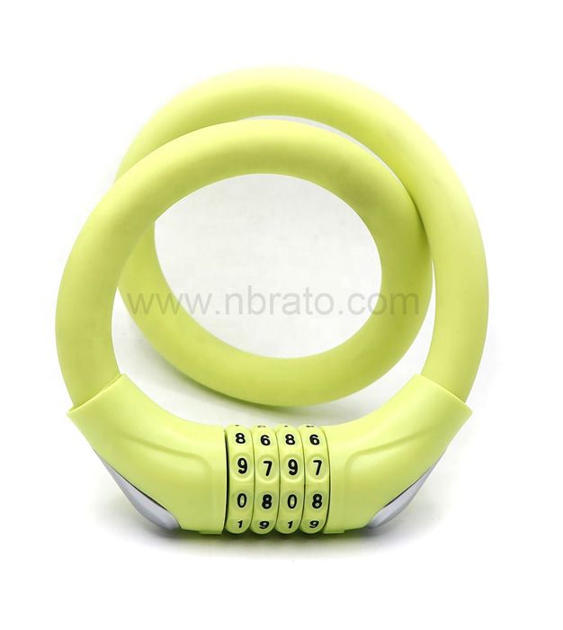 17mm Diameter Basic Self Coiling 4 Digit Resettable Combination Cable Security Bike Lock