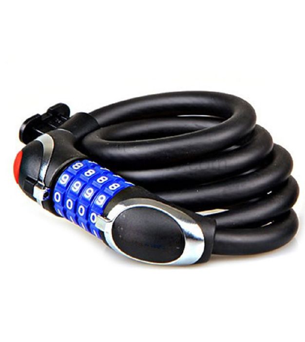 Bike Lock with LED Night Light 4-Digit Resettable Number Combination Cable Lock