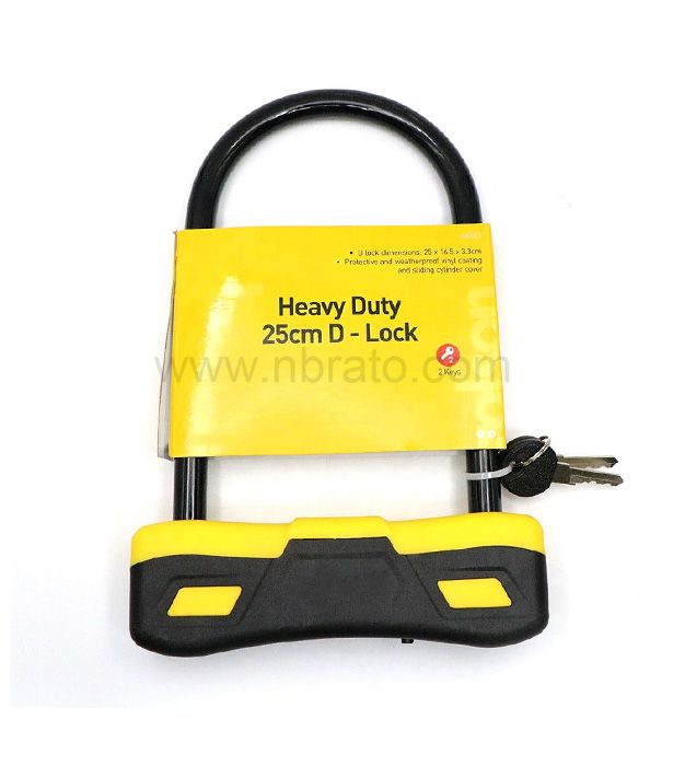 OEM LOGO Weatherproof Heavy Duty 25CM D Shape Shackle Electric Bicycle Lock