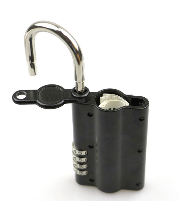 Mini portable 4-digit mechanical password combination key lock box padlock painted black