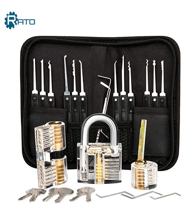 17 pcs locksmith gift training set high quality lockpicking tools transparent extractor set lock pick