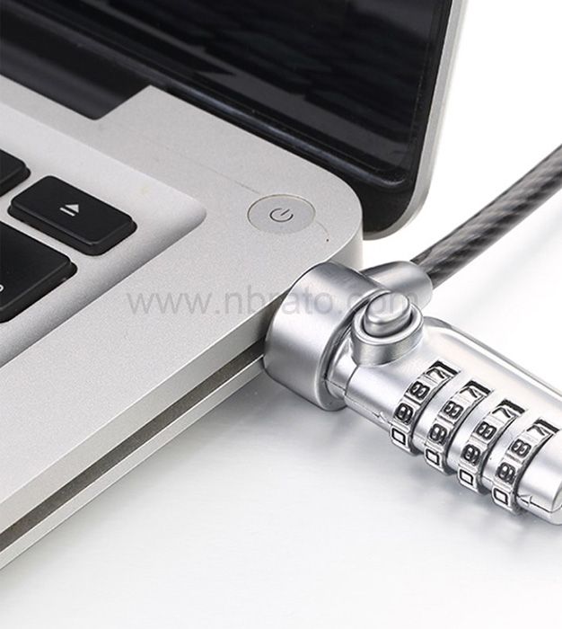 Wholesale Zinc Alloy 4 Code Portable Laptop Notebook Security Combination Cable Lock
