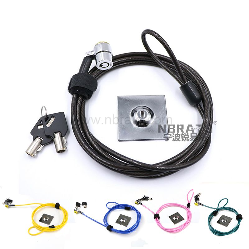 Customizable Color 2M Laptop Cable Lock with Metal Plate