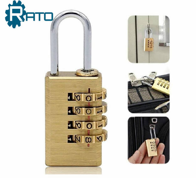 Anti Rust 38MM 4-Dial Solid Brass Resettable Padlock