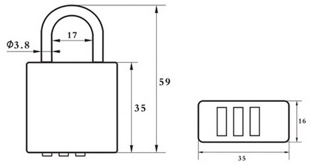 3 Digital Decorative Mini Security Door Padlock