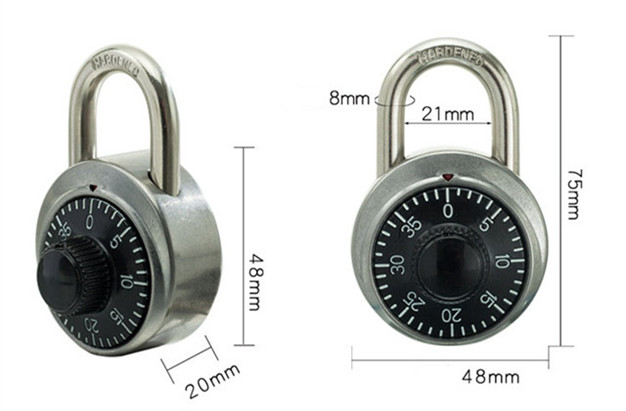 Small Aluminum Alloy Safety Round Dial Combination Padlock