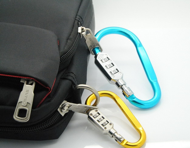 Carabiner 3 Digit Outdoor Climbing Portable Padlock D-lock buckle