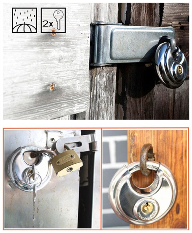 2 3/4-inch High Security Round Stainless Steel Disc Padlock