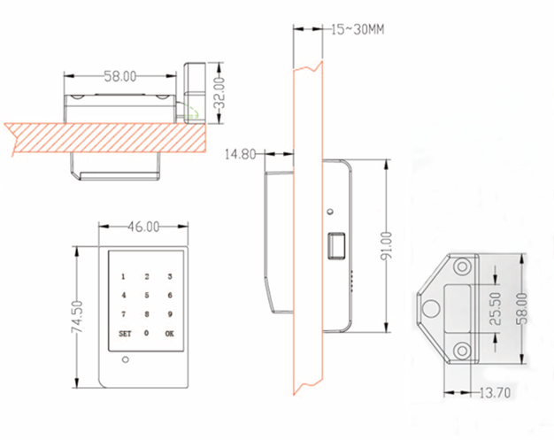 Digital Reinforced Smart Electronic Touch Password Lock