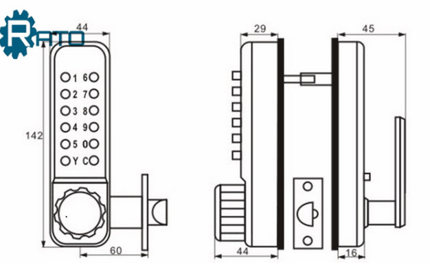 Push button Keypads Entry Mechanical Coded Keyless Door Lock
