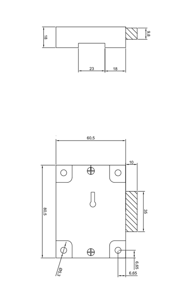 Cabinet  brass 7 lever safe key lock