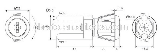 Furniture Wooden Drawer Cam Lock with Master Key