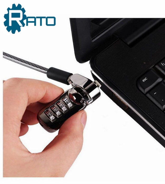 Anti-theft Hardware 4 Dial Combination Cable Notebook Lock