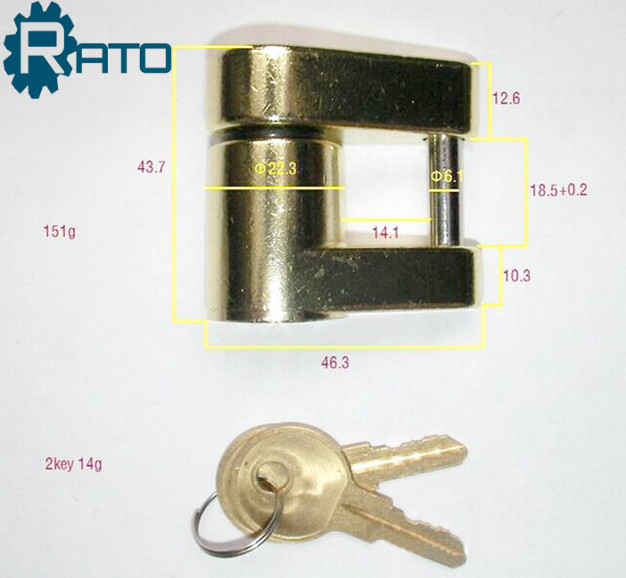 Key Brass Trailer Coupler Receiver Lock