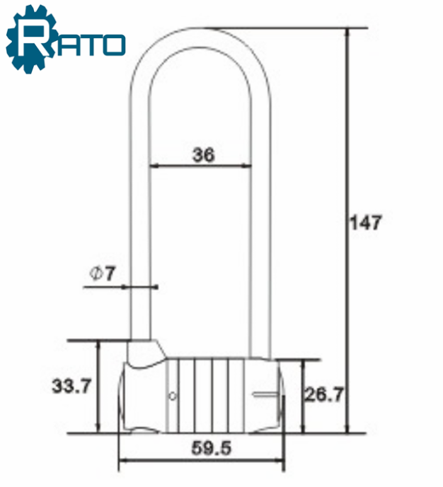 Zinc Alloy Long Shackle Digital Padlock for GYM