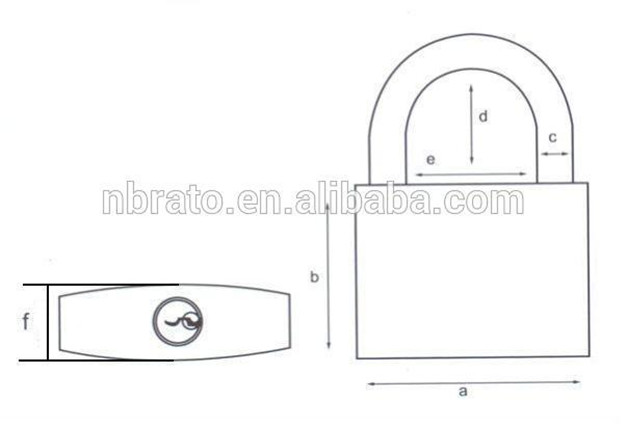 Iron Material Brass Cylinder 6mm Shackle Laminated Lock