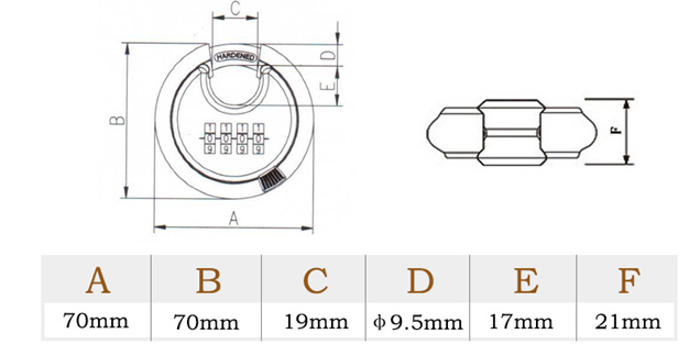 Heavy Duty 4 Code 70 mm Stainless Steel Disc Combination Padlock Heavy Duty 4 Code 70 mm Stainless Steel Disc Combination Padlock