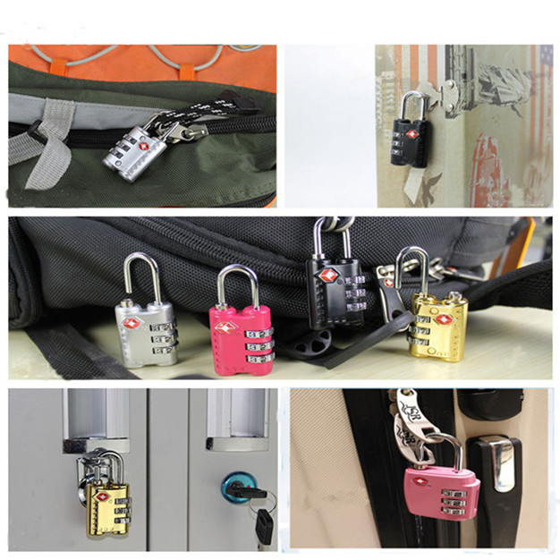 TSA Security PC Luggage 3 Digit Changeable Combination Padlock