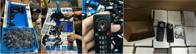 4 digit mechanical Black ABS Plastic combination lock for locker