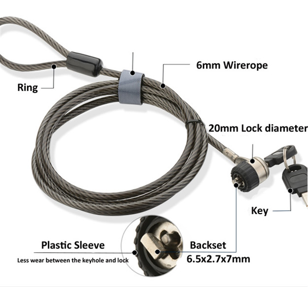 Laptop Cable Lock with Two Keys Computer Lock