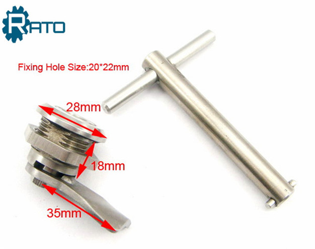 T Key Stainless Steel 304 Cabinet Clip Cam Lock