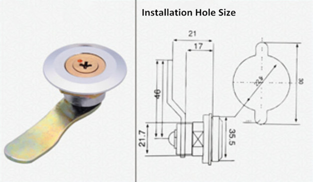 Zinc Alloy Round Head with Cruciform Keys Furniture Cam Locks