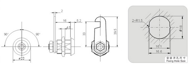 Metal Master Key Cabinet Tubular Lock with Lock Pin