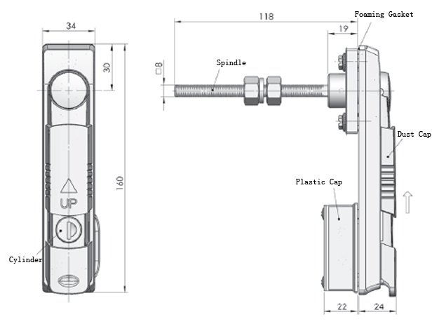 Black Electric Cabinet Door Panel Plane Handle