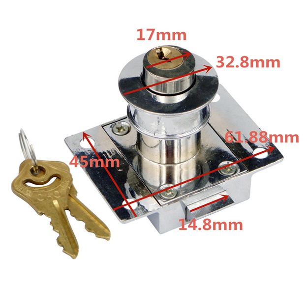 Key Alike Furniture Rim Type Push Button Latches