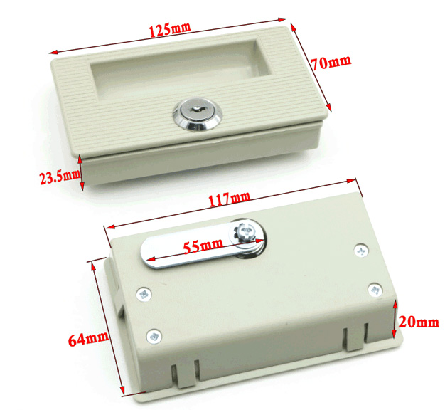 Metal Cabinet Lockable Plastic Recessed Flush Sliding Pull Handle