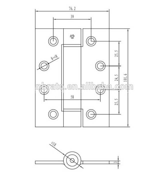 Stainless Steel Pivot Door Hinge for Wooden Door and Cabinets