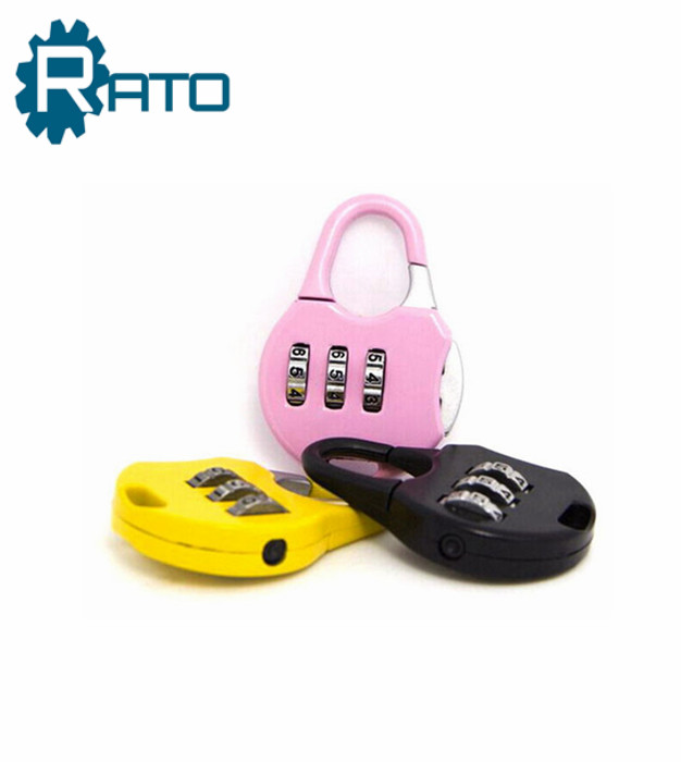 Mini Multi-Color Decorative Luggage 3 Number Combination Padlocks