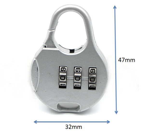 Mini Multi-Color Decorative Luggage 3 Number Combination Padlocks