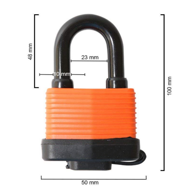 Cheap Iron Rubber Cover Waterproof Padlock